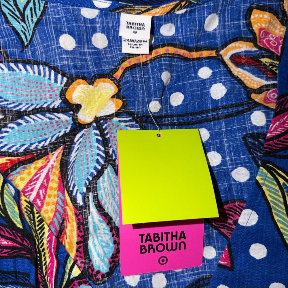 NWT Tabitha Brown For Target Bright Blue Floral Dress - Picture 2 of 15